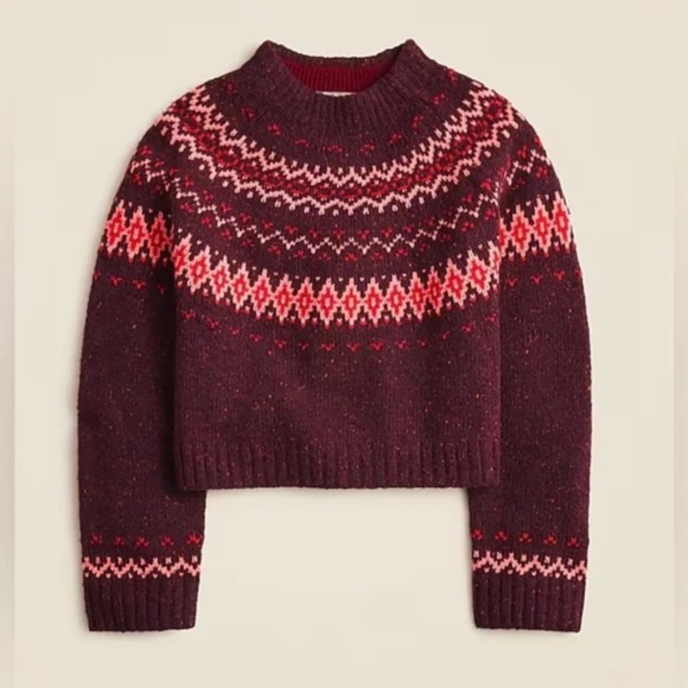 NWT Fair isle Sweater from J. Crew in Red, XS